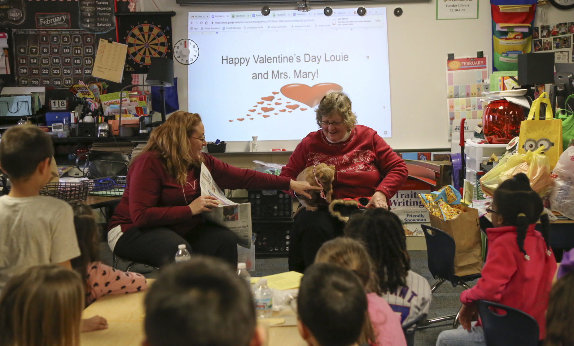 Louie the dog visit Southridge Elementary